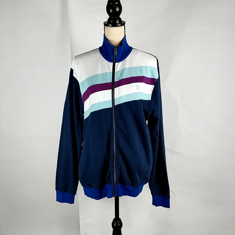 Penguin🐧♥ cotton zippered jacket blue